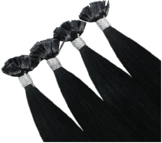 Virgin Flat Tip Hair Protein Hair Pre Bonded Extensions Natural Black #1B